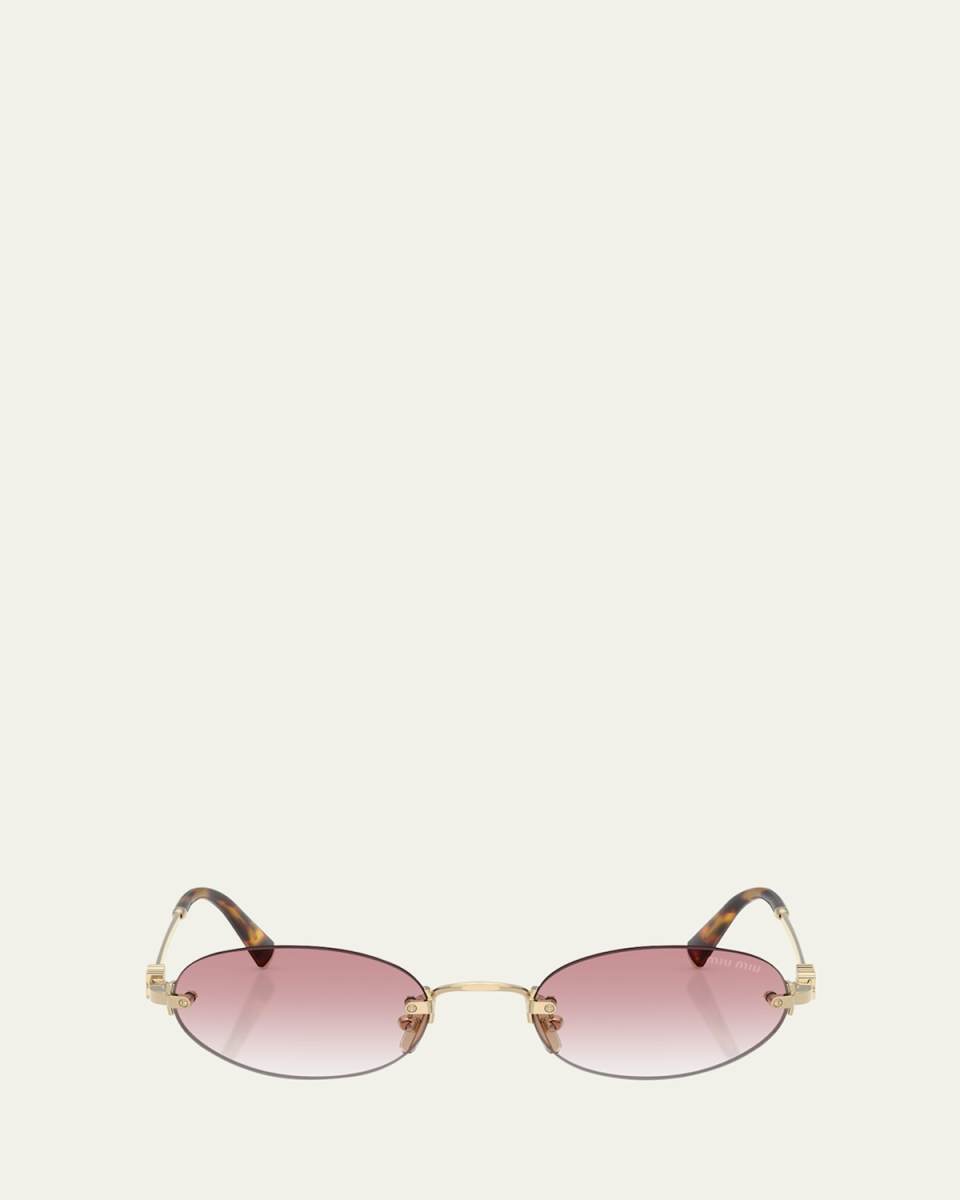Logo Metal Oval Sunglasses